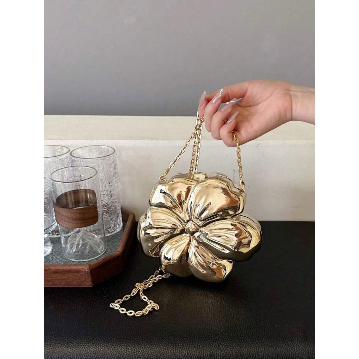 Golden Flower Clutch